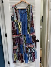 ZANZEA XXL Boho Patchwork Maxi Dress Sleeveless Summer Sundress