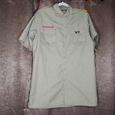 BSA Official Boy Scouts Uniform Shirt Adult Small Short Sleeve 2 Lapel Pins 8 