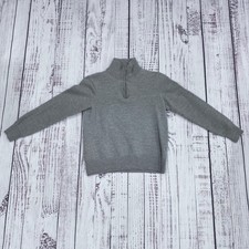 Christian Lacroix 1/4 Zip Mock Neck Merino Wool Sweater Gray Youth S Cropped