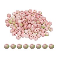 100 Stk. 6Mm Runde Keramikperlen, Pink GrüN FüR Diy