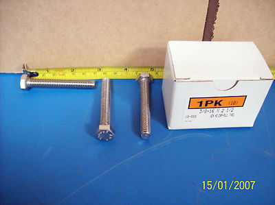 McMASTER CARR 92240A634 18-8 S/S HEX HEAD CAP SCREW 3/8''-16 THREAD 2-1/2'' 10 PCS