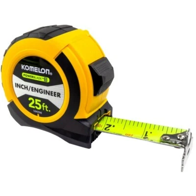 Komelon ABS Powerblade ll Inch and Engineer Scale Tape Measure 25' x 1.06"