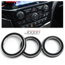 Black AC Radio Switch Button Trim Ring Knob Cover For Jeep Grand Cherokee 14-21