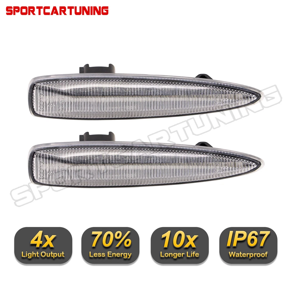 Dynamic Amber LED Side Turn Signal Light For Lexus IS F LS460 LS460L LS600h L - Image 4 of 4