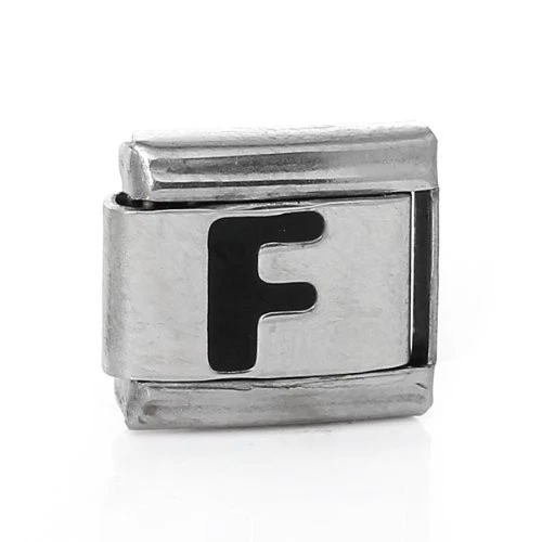 Silver square shop charm bracelet