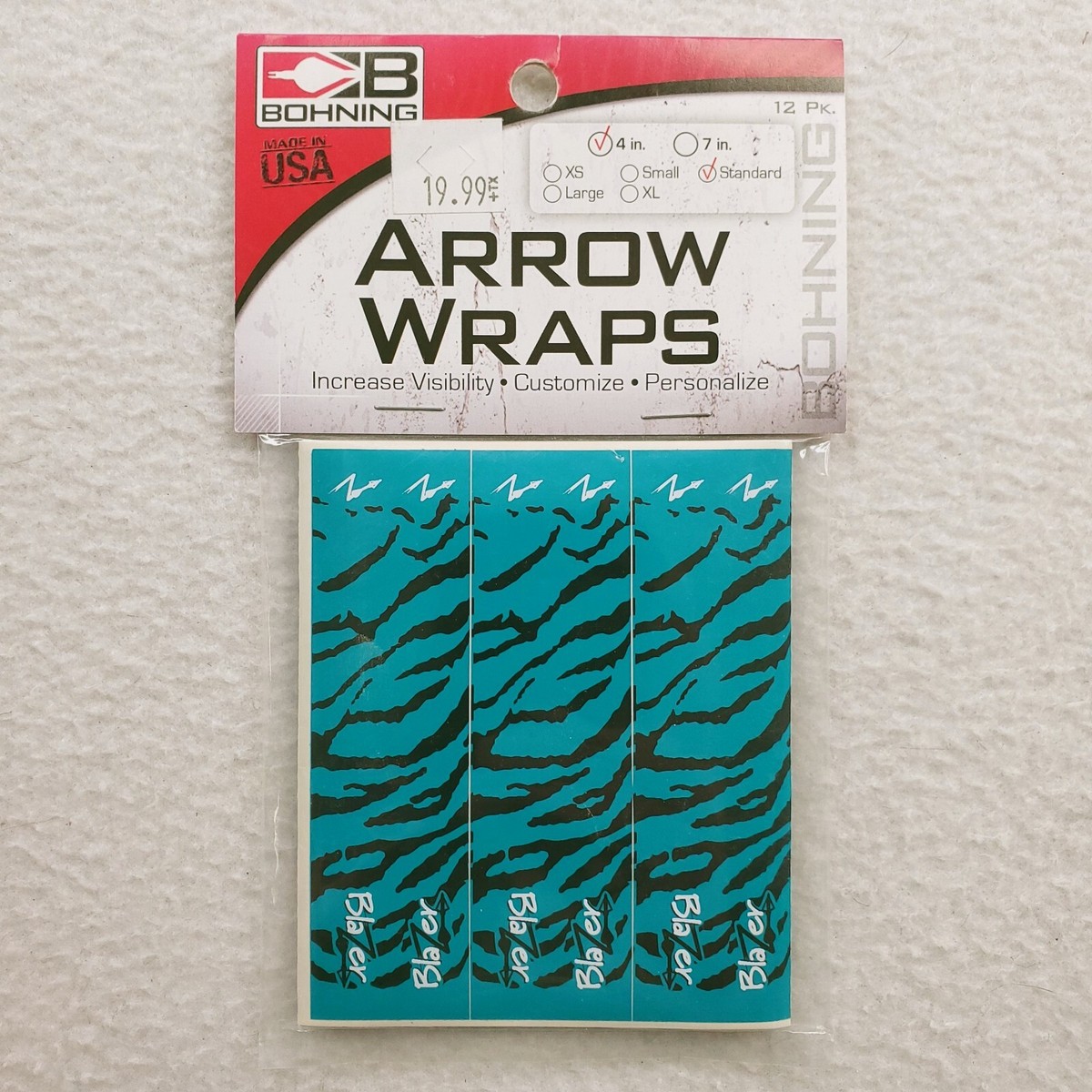 12 Enveloppes De Flèches Carbone HD Arrow Wraps - Noir Et Blanc - Neuves USA