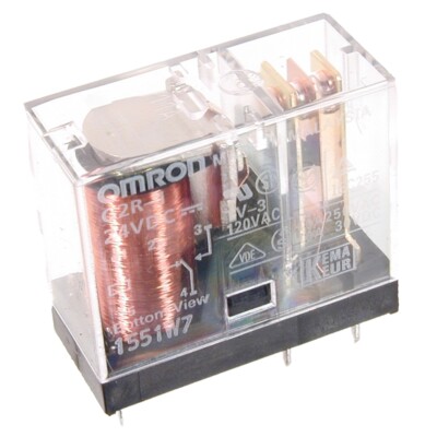 G2R1-24A Karten-Relais 24V= 1xUM 1100 Ohm 240V~/10A stehend OMRON