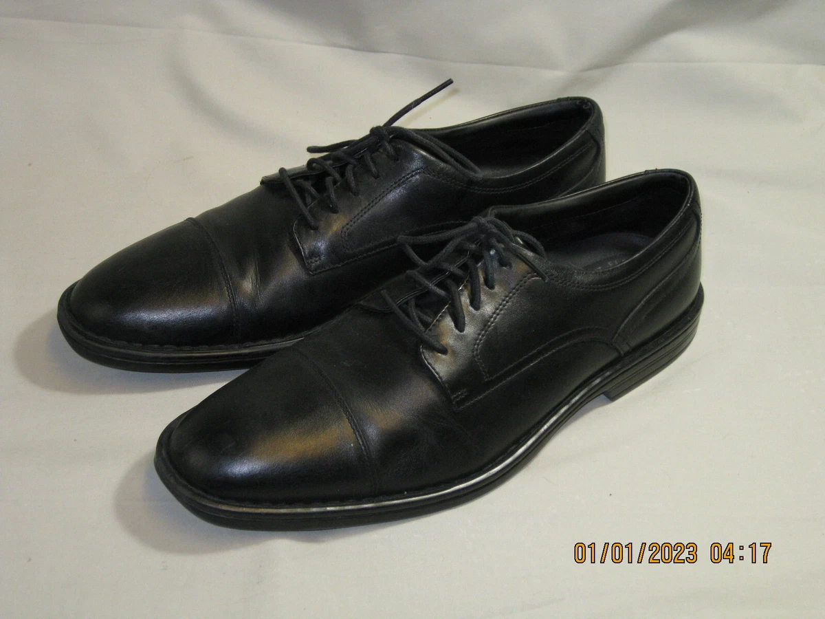 Rockport Walkability Cap Toe Black Leather Lightweight Flexible