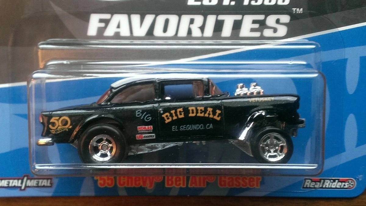 Hot Wheels '55 Chevy Bel Air Gasser. Kroger Exclusive. Mint in case. Real Riders