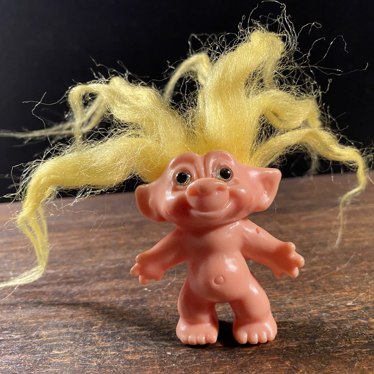Vintage Troll Doll 1960s Unmarked Long Yellow Hair Glass Eyes j | eBay