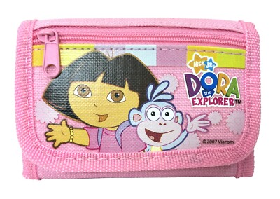 Dora the Explorer Kids Tri-Fold Wallet Coin Holder Bag [Pink] | eBay