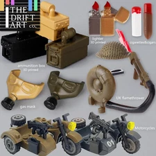 Military Weapon WW2 Green Gas Mask German Army Soldiers Building Blocks Toy DIY