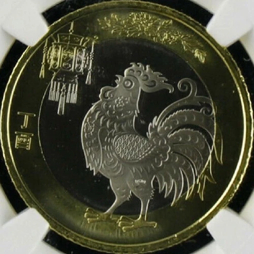 CHINA. 2017, 10 Yuan - NGC MS69 - Top Pop 🥇 Lunar Rooster 🐓 四季平安 Spring