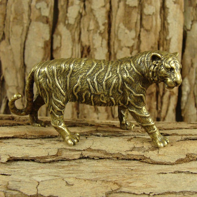 Solid Brass Tiger Figurines Statue Decoration Ornament Wild Animals Figurines eBay