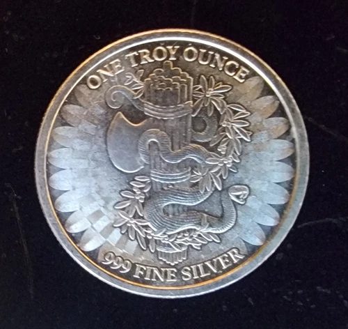 E Pluribus Unum Mercury Reverse Liberty USA-999 Silver 1 Oz Ounce Art Bar Round
