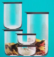 4 Packs of 5 Glass Storage Containers with Lids  - 20 Kitchen Jars Job Lot