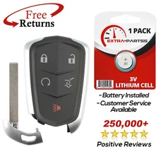 Remote Keyless Entry Fob Replacement Uncut Blade For Cadillac 5b SUV (HYQ2EB)