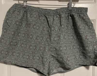 STATE OF MINE Women's River Shorts Gray Green  Active Size 2XL