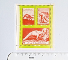 Rare 1935 SINCLAIR OIL DINOSAUR STAMPS Camptosaurus + Corythosaurus + Allosaurus