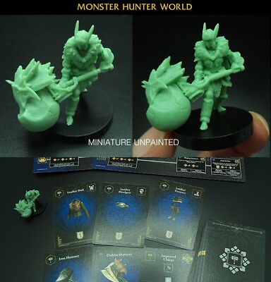 Monster Hunter World The Board Game Miniature HAMMER Hero & CARD UNPAINTED