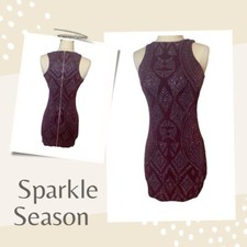 SPEECHLESS Womens Burgundy Sparkle Sleeveless Short Body Con Dress Size 3