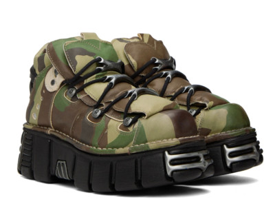 New Rock × VETEMENTS Khaki New Rock Edition Platform Sneakers size EU 43 Camo