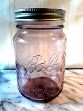 BALL PINK Pint Mason Jar ~ Decorative Glass ~ USA ~ Collectible Limited Edition