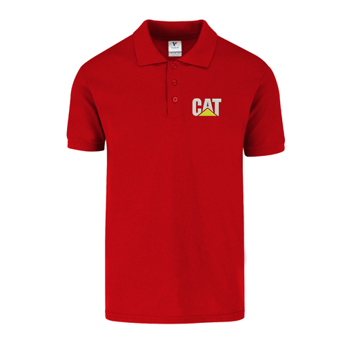 Polo Shirt Caterpillar Logo Short Sleeve Fitted Slim Fit Cotton Polyester 50/50 - Picture 12 of 13