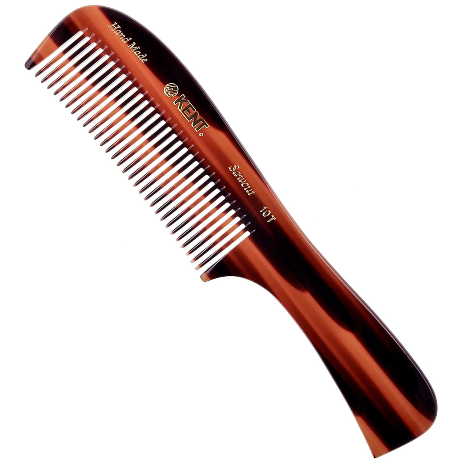 Kent 10T Large Detangler Comb, Handmade Wide Tooth Comb for Curly Hair, Detangli