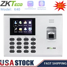 ZKteco K40 TCP/IP Biometric Fingerprint Time Clock With Access Control Terminal