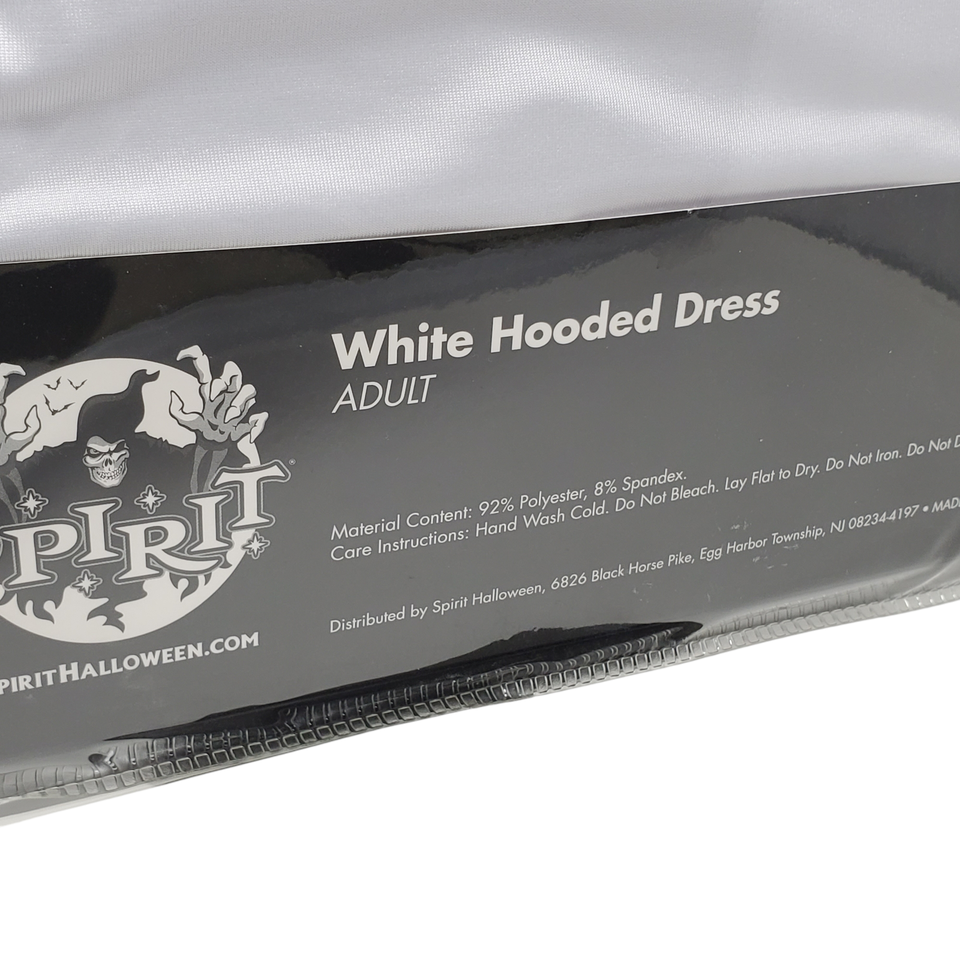 White Long Sleeve Hooded Dress Adult Spirit Halloween Medium eBay