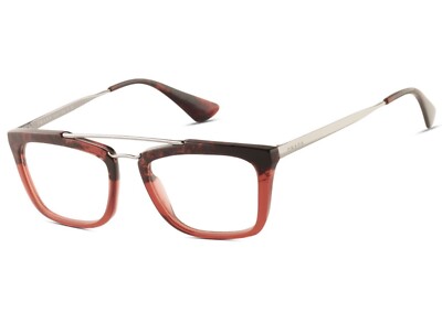 New PRADA VPR18Q RO0-1O1 53mm Gradient Red Havana Aviator Eyeglasses Frame Italy