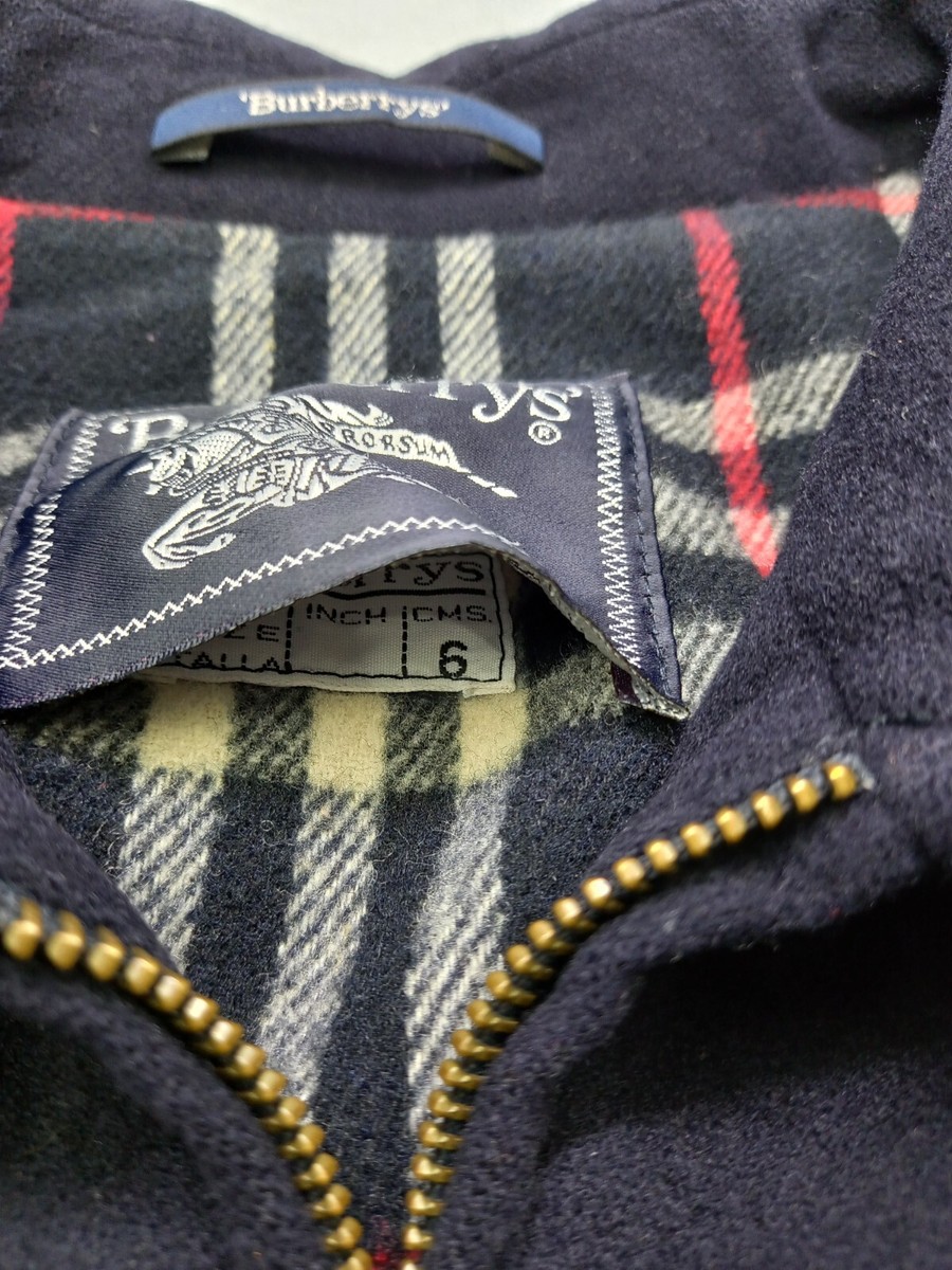 VINTAGE BURBERRY Bomber Jacket Winter Nova Check Men's WOOL