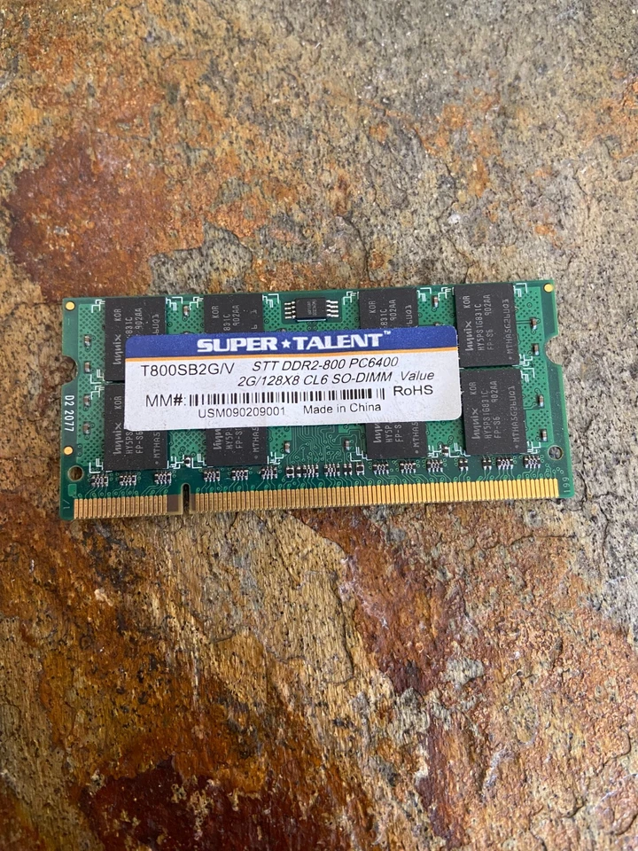 Super Talent PC6400 2GB SO-DIMM 800MHz DDR2 SDRAM Memory 2G/128x8 T800SB2G/V - Image 3 of 4