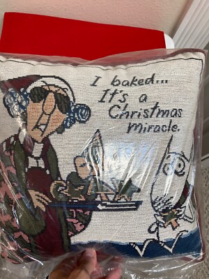 Vintage 90 s Shoebox Hallmark 12'' x 12  MAXINE Pillow - SEALED - Christmas