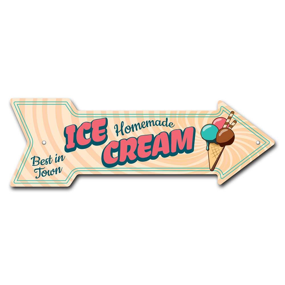 Ice Cream Homemade Arrow Sign | Indoor/Outdoor | Direction Arrow Sign Funny H...