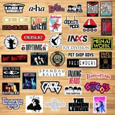 80's Pop Band Vinyl Sticker Collection (Lot of 36)