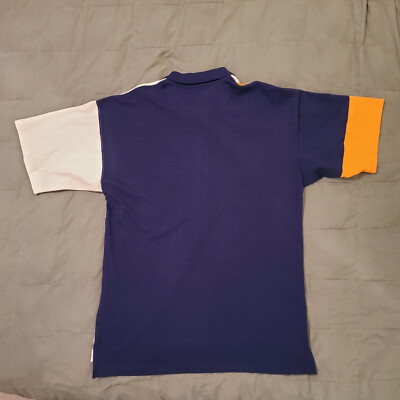 Boss America Brookhurst XL ラガーシャツ VTG Men's Boss America by Broadhurst Colorblock Striped Polo Shirt