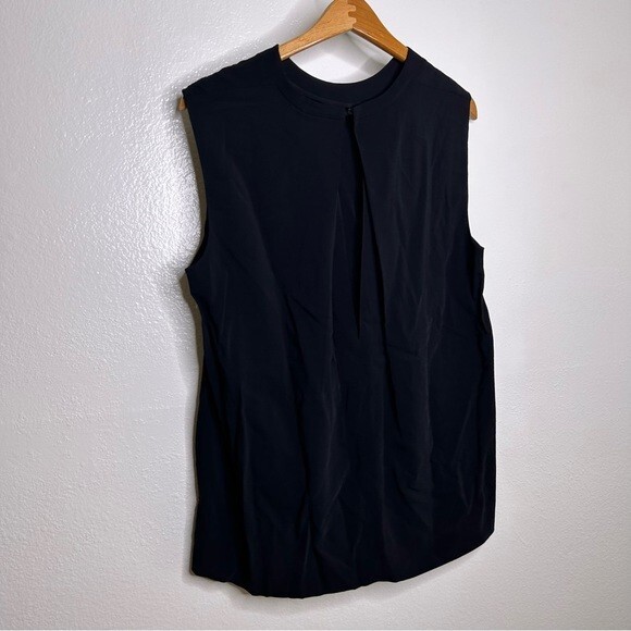 VINCE Black Split Back Shell Tank M - image 2