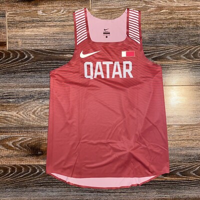 NIKE 2018 Mens Pro Elite Qatar Track & Field Running Singlet LARGE MADE IN USA