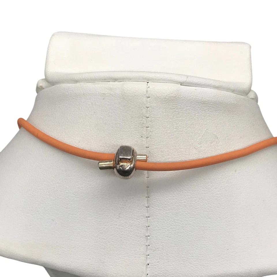 Bright Orange Amore & Baci Silicone Choker or Bracelet with Animal Print Beads - Image 4 of 4