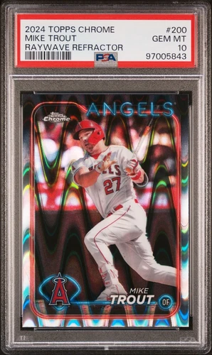 2024 Topps Chrome RayWave Refractor #200 Mike Trout 💎 Gem Mint PSA 10 💎
