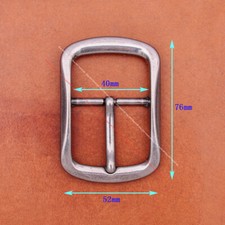 Sturdy Heavy Silver Western Center Bar Pin Belt Buckle for Leathercraft Fit 40mm