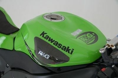 R&G Carbon Fibre Tank Sliders (Kawasaki Decal) Kawasaki ZX10-R 2008 - 2010