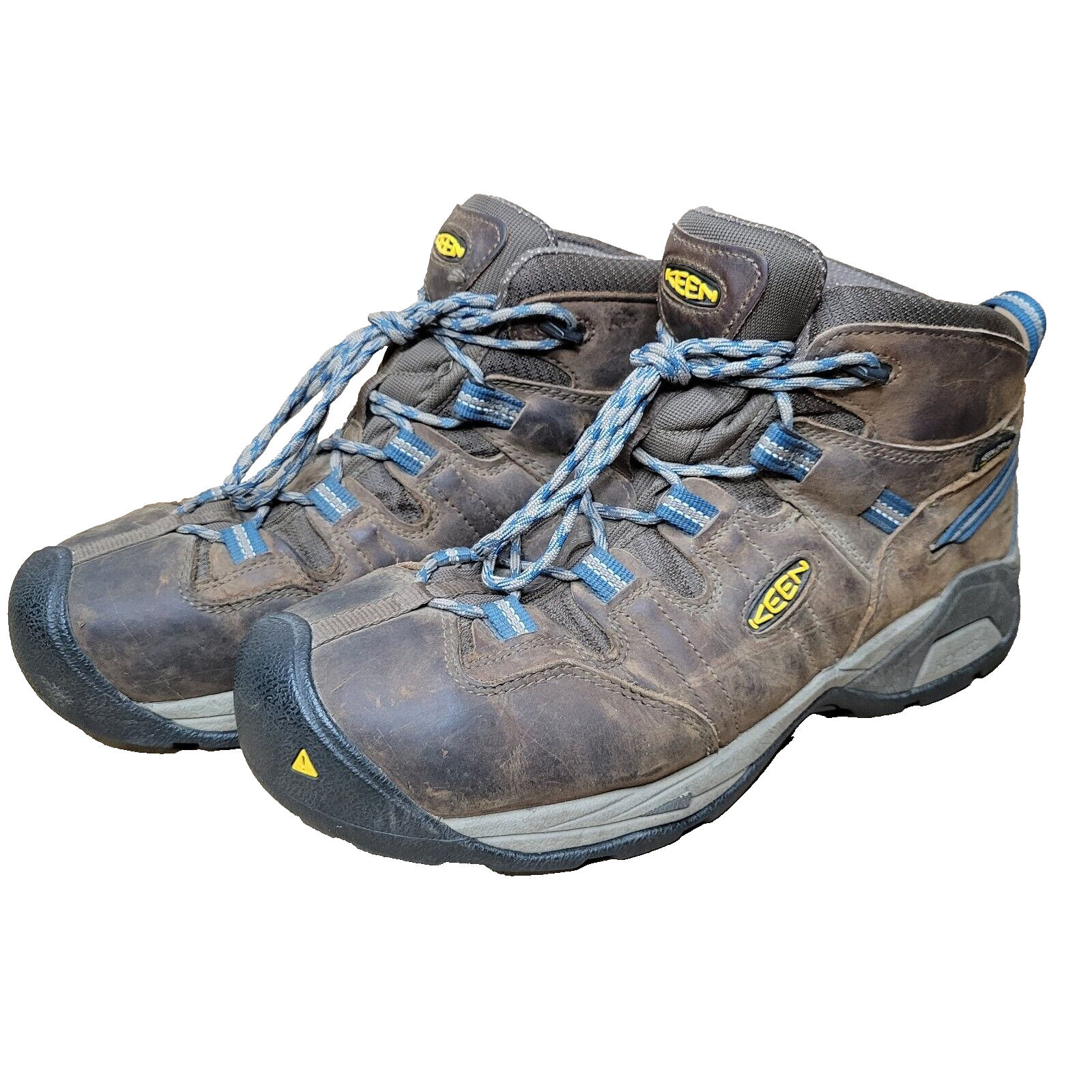 Stivali da trekking impermeabili da uomo Keen Targhee II marrone medio in pelle blu US 12M