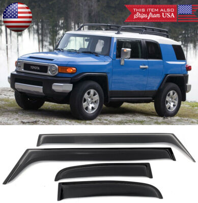 Front Rear Window Visor Vent Rain Wind Guard Shade For 07-14 Toyota FJ Cruiser