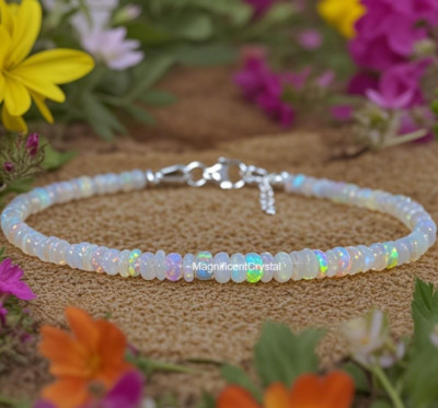 Pride2025 Premium 3MM Opal Rainbow Bracelet Birthstone Jewelry Love Energy Gift