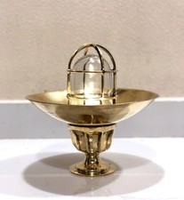 Marine Classic Nautical Brass Bulkhead Ceiling Light with Vintage Deco Big Shade