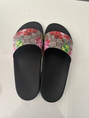 Gucci Slides Pink Floral Black (Women's) Size 39 US 8.5/9 Sandals thumbnail 3
