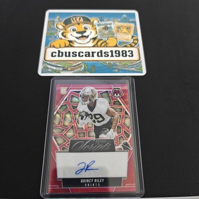 2025 Panini Mosaic - Rookie Scripts Quincy Riley #RS-QRY Red Wave Prizm (AU, RC)